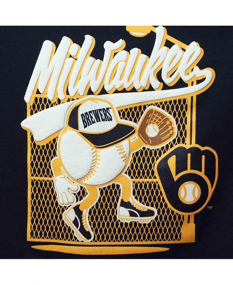 Toddler Boys and Girls Navy Milwaukee Brewers On the Fence T-shirt