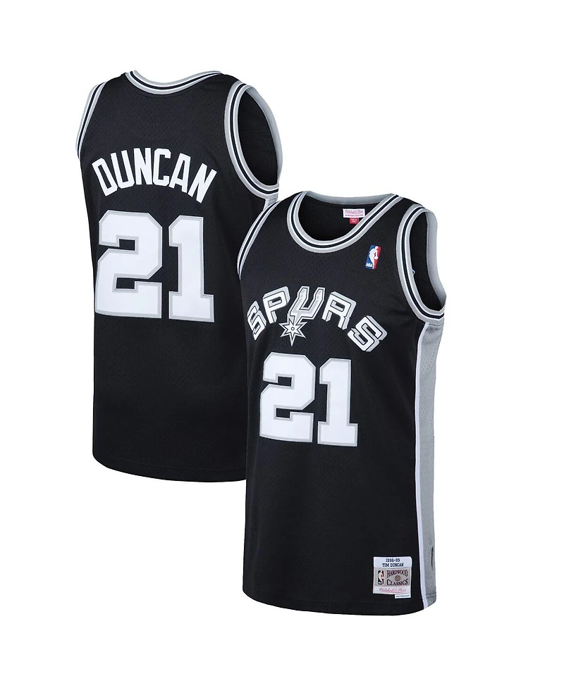 Men's Mitchell & Ness Tim Duncan Black San Antonio Spurs 1998-99 Hardwood Classics Swingman Jersey