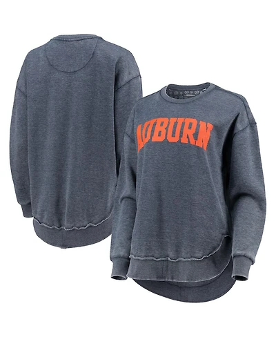 Women's Pressbox Navy Auburn Tigers Vintage-Like Wash Pullover Sweatshirt