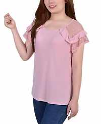 Petite Short Dot Sleeve Top