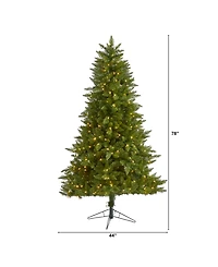 Vermont Spruce Artificial Christmas Tree with Lights with Bendable Branches, 78"
