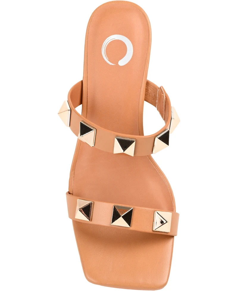 Journee Collection Women's Kirian Studded Block Heel Dress Sandals