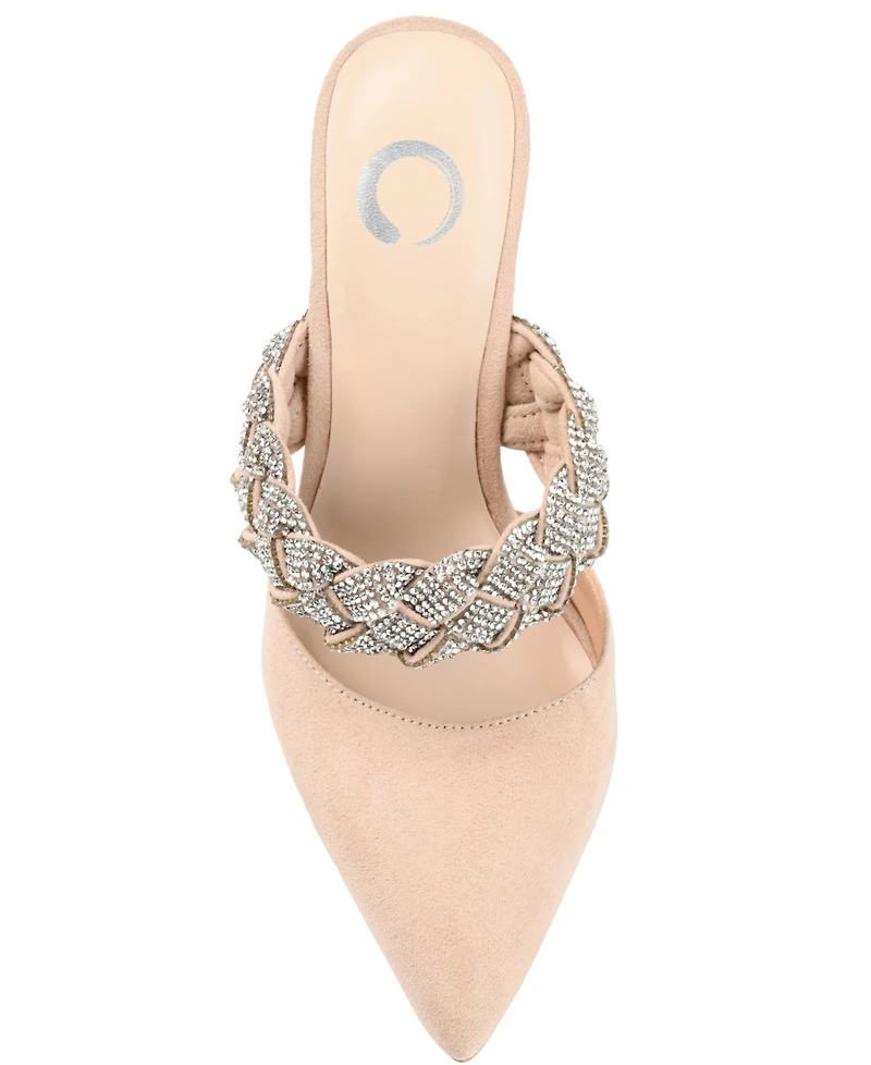 Journee Collection Women's Hazzl Braided Rhinestone Stilettos