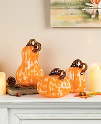 Glitzhome Pumpkin Gourd Set, 3 Piece