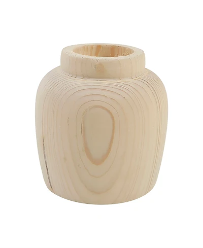 Flora Bunda Wooden Planter Vase, 4.75"