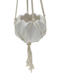 Flora Bunda Ceramic Macrame Hanging Planter