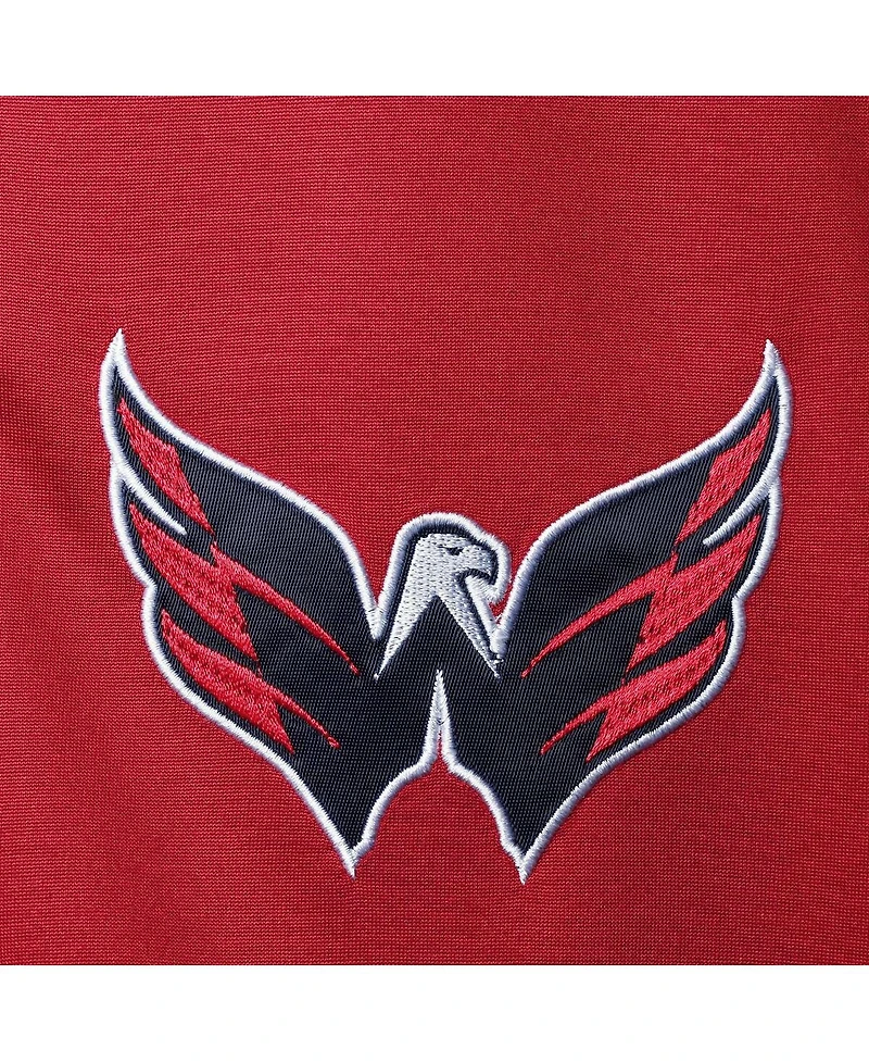 Men's Starter Red Washington Capitals Transitional Raglan Half-Zip Top