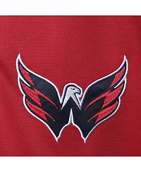 Men's Starter Red Washington Capitals Transitional Raglan Half-Zip Top