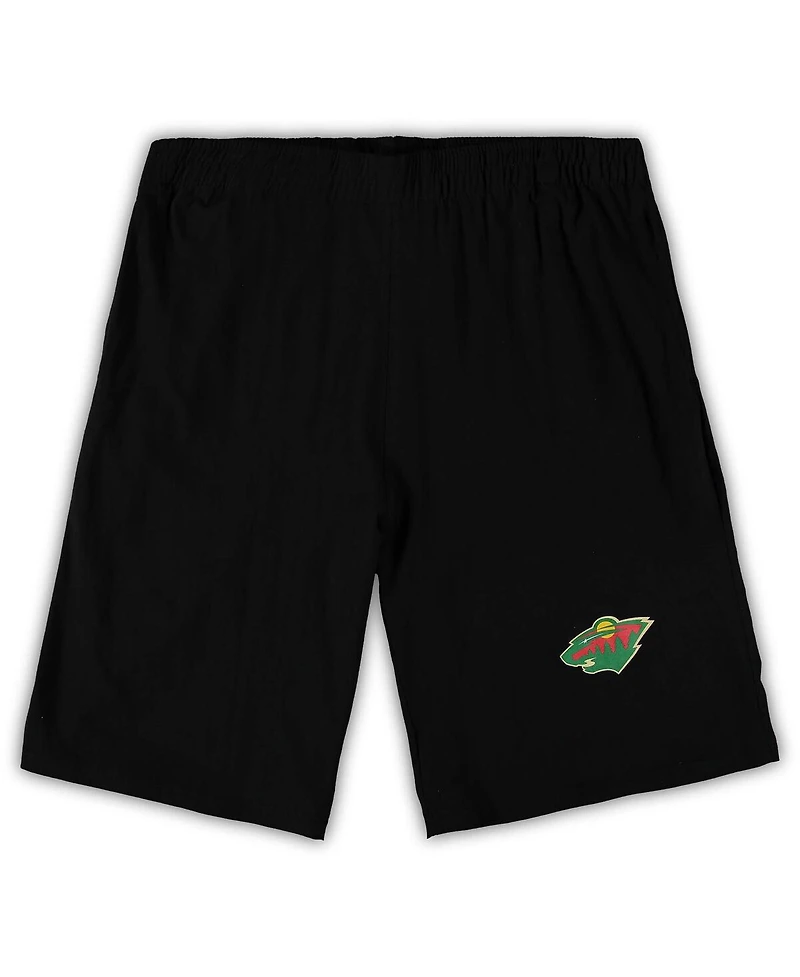 Men's Concepts Sport Black, Heathered Charcoal Minnesota Wild Big and Tall T-shirt Shorts Sleep Set