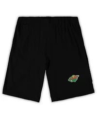 Men's Concepts Sport Black, Heathered Charcoal Minnesota Wild Big and Tall T-shirt Shorts Sleep Set