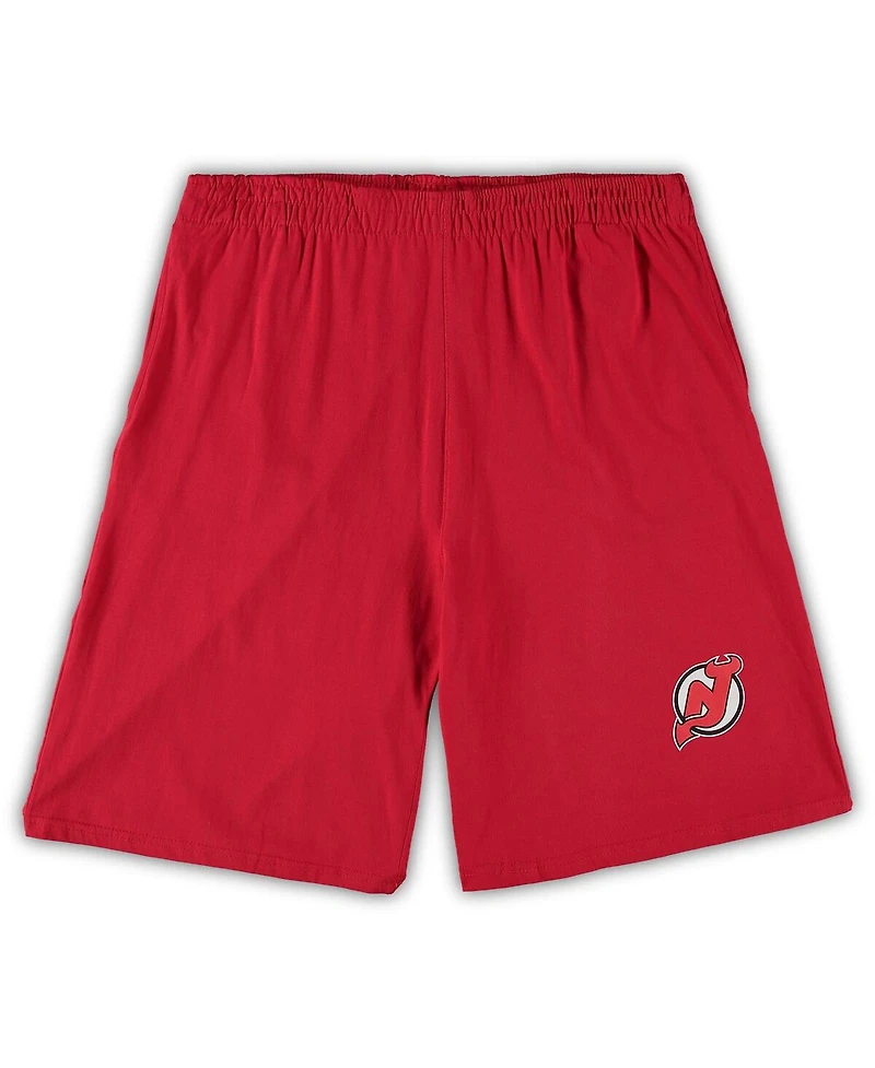 Men's Concepts Sport Red, Heathered Charcoal New Jersey Devils Big and Tall T-shirt Shorts Sleep Set