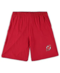 Men's Concepts Sport Red, Heathered Charcoal New Jersey Devils Big and Tall T-shirt Shorts Sleep Set