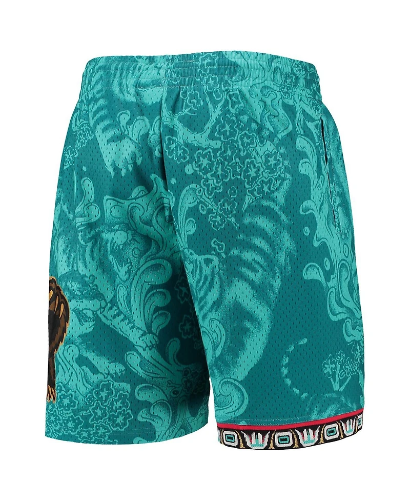 Men's Mitchell & Ness Turquoise Vancouver Grizzlies Hardwood Classics Lunar New Year Swingman Shorts