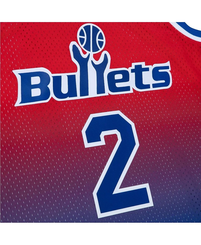 Men's Mitchell & Ness Chris Webber Royal, Red Washington Bullets 1994/95 Hardwood Classics Fadeaway Swingman Player Jersey
