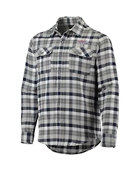 Men's Antigua Navy and Gray Washington Capitals Ease Plaid Button-Up Long Sleeve Shirt