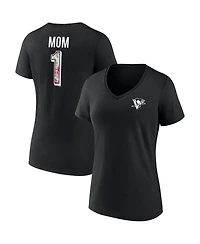 Women's Fanatics Black Pittsburgh Penguins Team Mother's Day V-Neck T-shirt