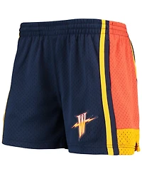 Women's Mitchell & Ness Navy Golden State Warriors Jump Shot Shorts