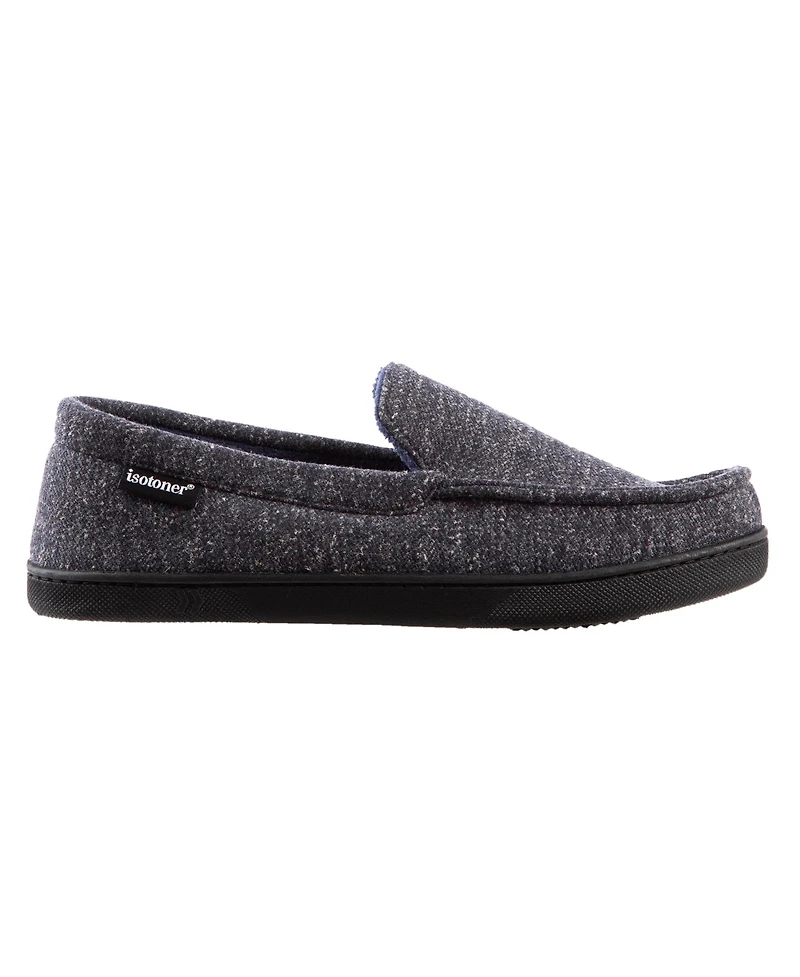 Isotoner Men's Preston Heather Knit Moccasin Slippers