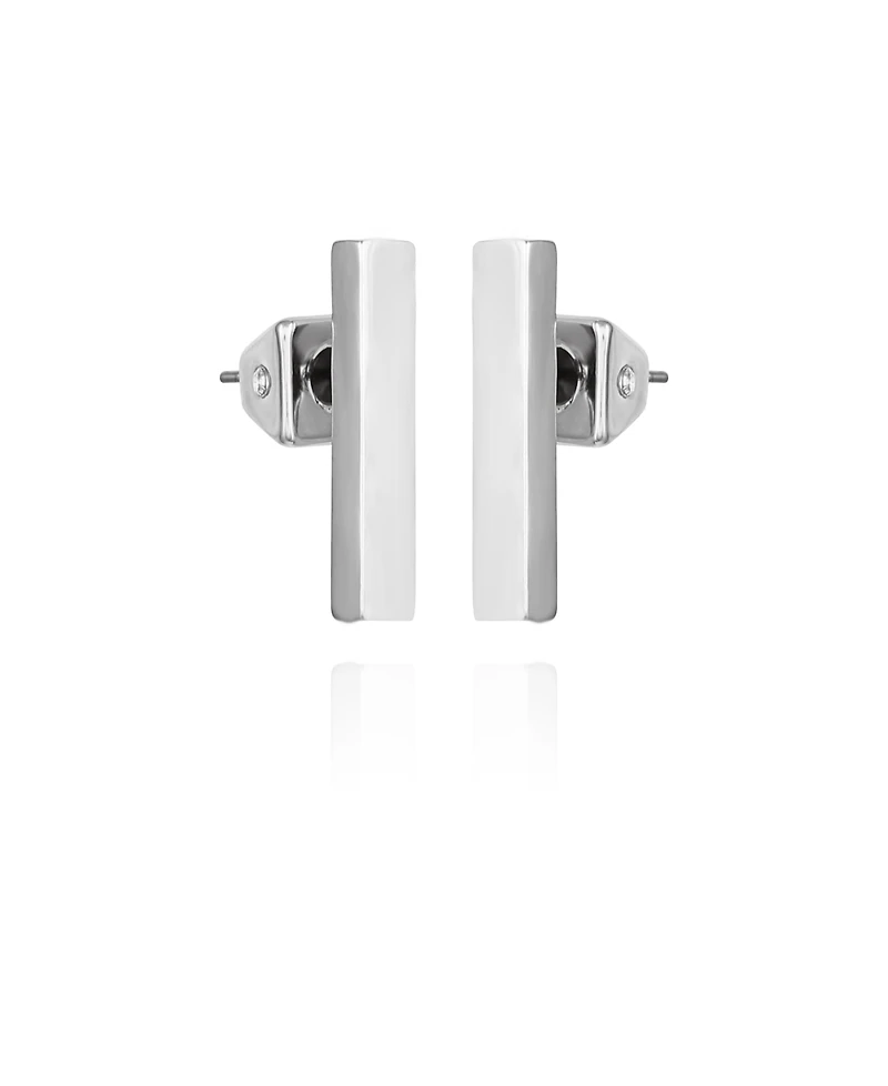 Vince Camuto Silver-Tone Rectangle Bar Stud Earrings