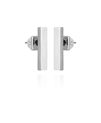 Vince Camuto Silver-Tone Rectangle Bar Stud Earrings