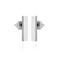 Vince Camuto Silver-Tone Rectangle Bar Stud Earrings