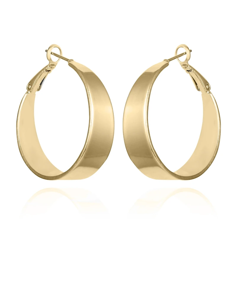 Vince Camuto Gold-Tone Band Thick Hoop Earrings