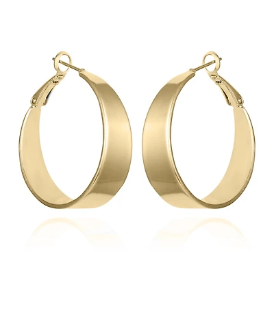 Vince Camuto Gold-Tone Band Thick Hoop Earrings