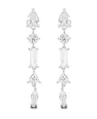 Multi Shape Dangling Earrings in Sterling Silver