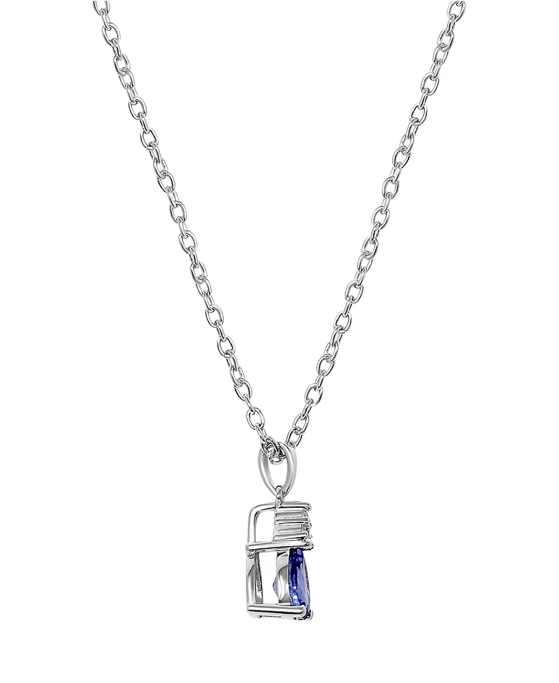 Tanzanite (5/8 ct. tw.) & Diamond Accent 18" Pendant Necklace in Sterling Silver