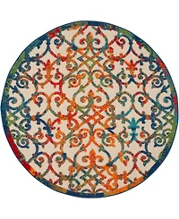 Nourison Home Aloha ALH21 5'3" x 5'3" Round Outdoor Area Rug