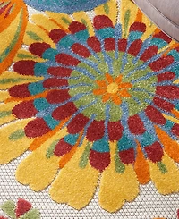 Nourison Home Aloha ALH25 4' x 4' Round Outdoor Area Rug