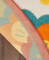 Nourison Home Aloha ALH25 5'3" x 5'3" Round Outdoor Area Rug