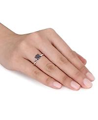 Black Diamond Solitaire Engagement Ring (1-1/2 ct. t.w.) 14k White Gold