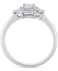 Diamond Princess Halo Engagement Ring (3/4 ct. t.w.) 14k White Gold