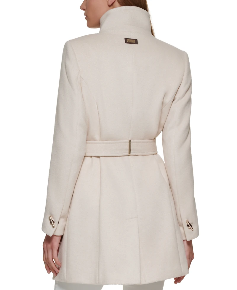 Calvin Klein Womens Asymmetrical Belted Wrap Coat, Created for Macys