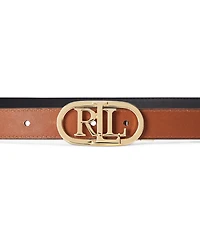 Lauren Ralph Women's Logo Reversible Skinny Leather Belt