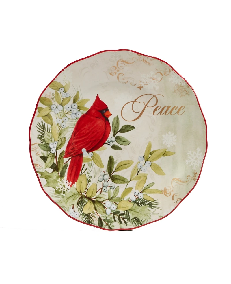Certified International Winter's Medley 4 Piece Dessert Plate Set