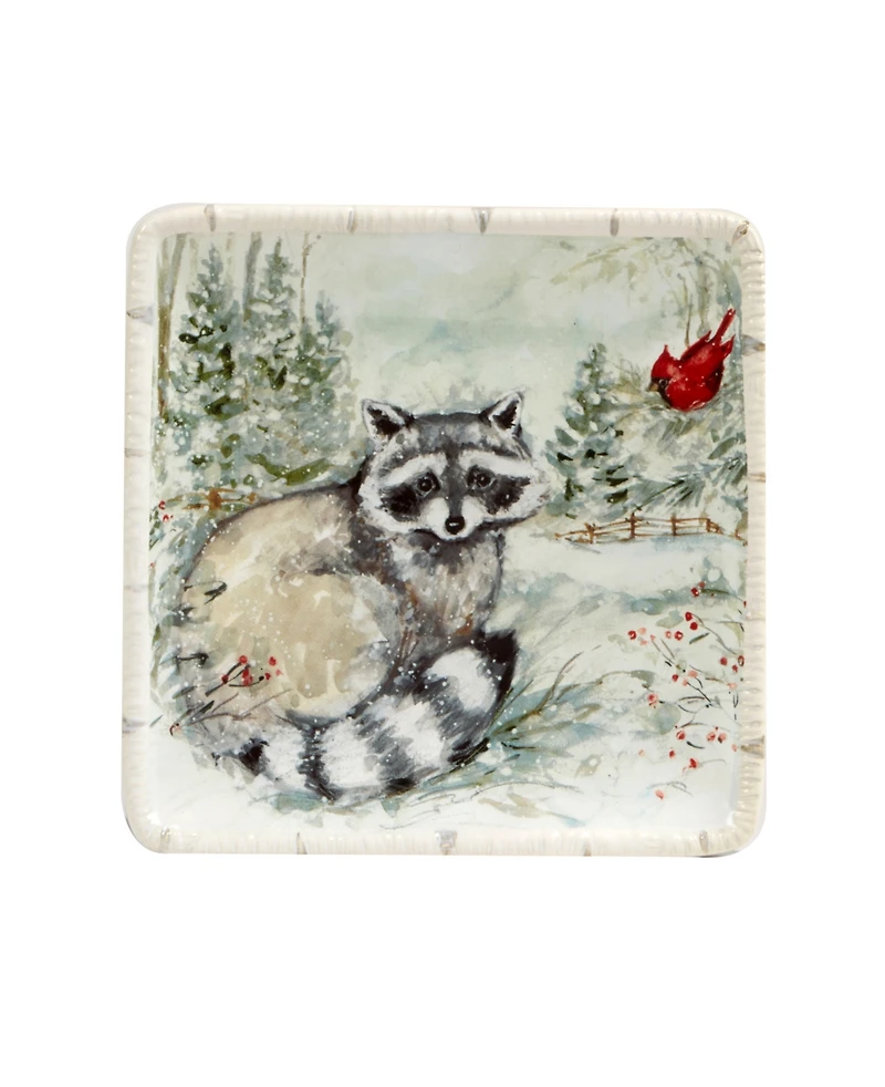 Certified International Winter's Walk 4 Piece Canape Plate Set