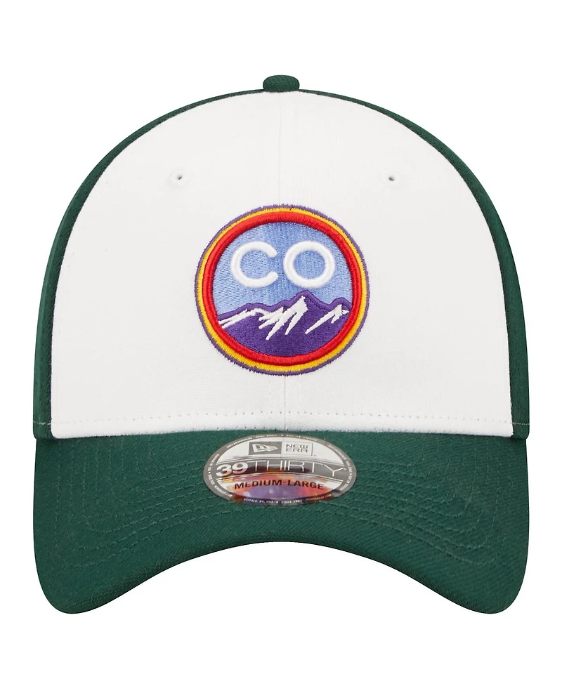 Men's New Era White Colorado Rockies City Connect 39THIRTY Flex Hat