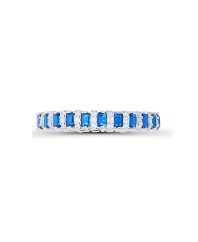 Spinel and Cubic Zirconia Sterling Silver Eternity Band Ring