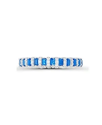 Spinel and Cubic Zirconia Sterling Silver Eternity Band Ring