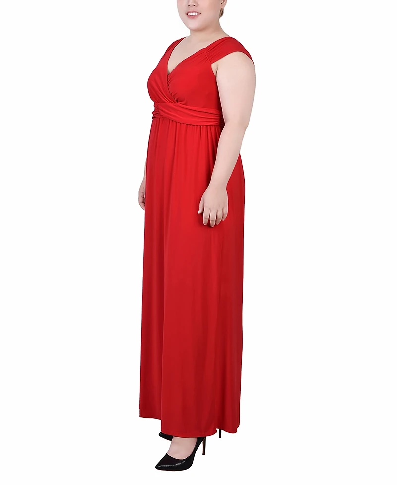 Ny Collection Plus Ruched Empire Maxi Dress