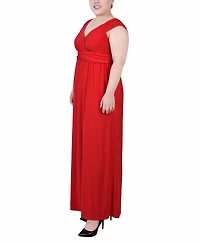 Ny Collection Plus Ruched Empire Maxi Dress