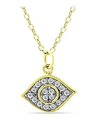 Giani Bernini Cubic Zirconia with Black Rhodium Evil Eye Pendant, 18K Gold over Silver