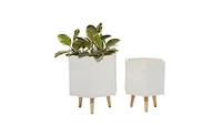 Polystone Contemporary Planters, Set of 2