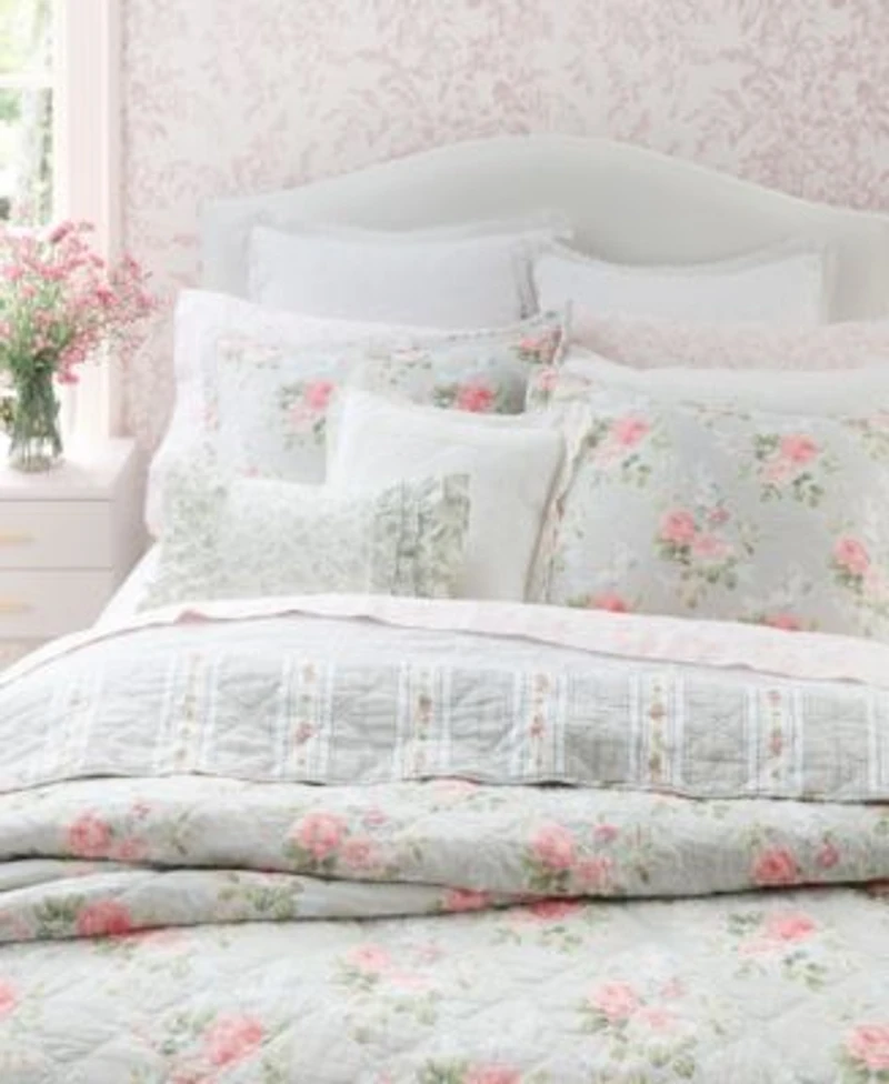 Laura Ashley Melany Cotton Reversible Quilt Set
