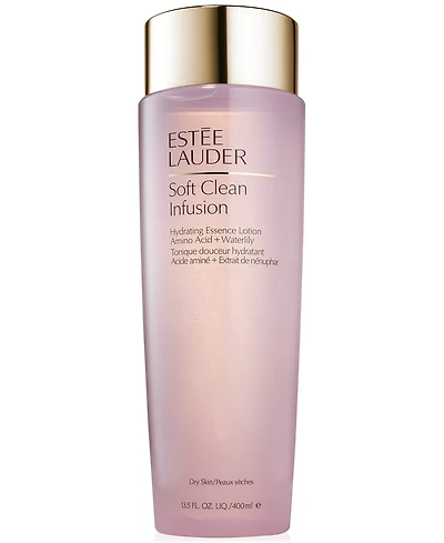 Soft Clean Infusion Hydrating Skin Essence Face Lotion Toner with Amino Acid + Waterlily, 13.5 fl oz.