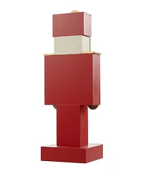 Glitzhome 17.25" Wooden Christmas Nutcracker Countdown Calendar Decor and Drawer