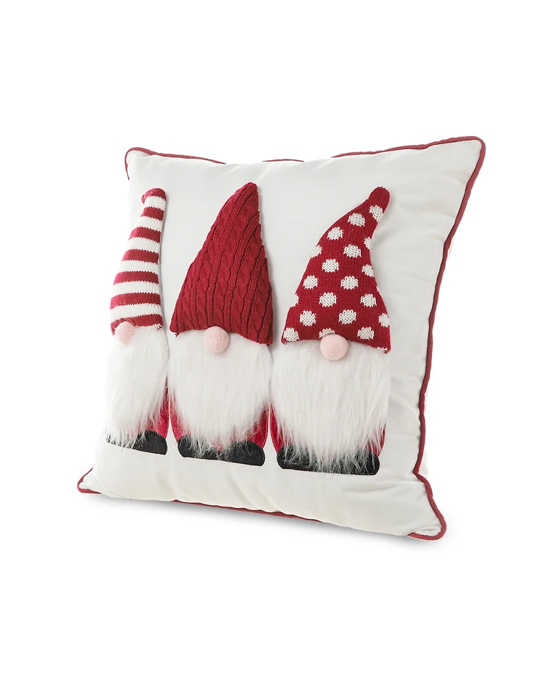 Glitzhome Heavy Knitted Gnome Pillow, 18" x 18"