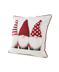 Glitzhome Heavy Knitted Gnome Pillow, 18" x 18"